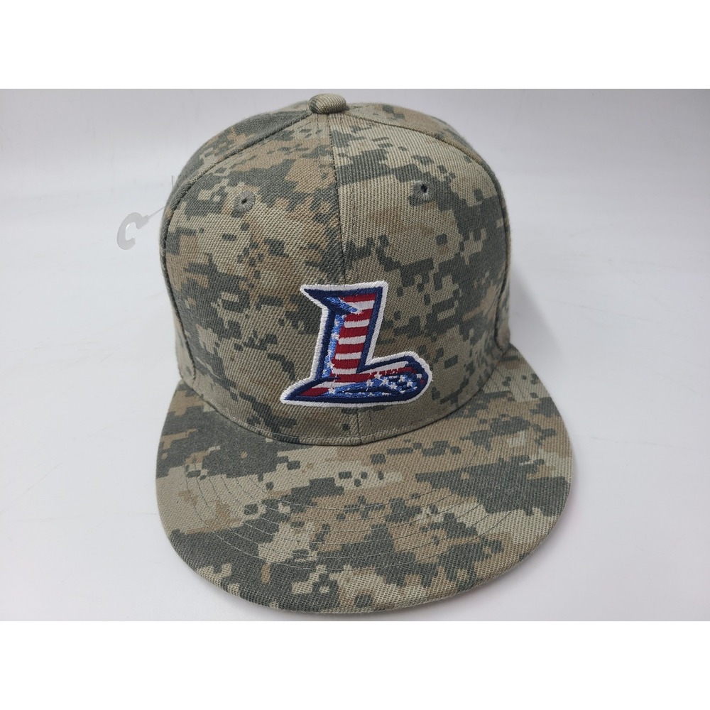 Lynchburg Hillcats Camo American Flag Logo Adjustable Hat Cap SGA Men MiLB Beige